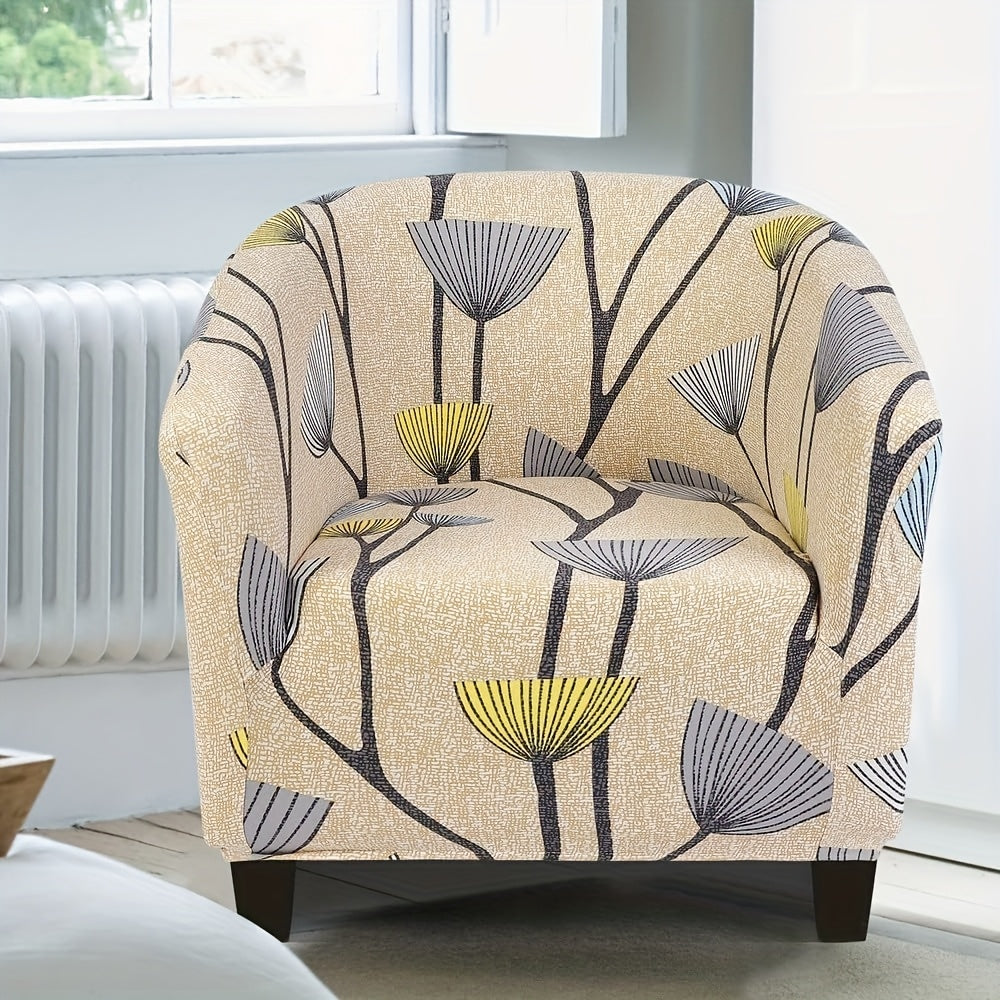 Housse de fauteuil extensible en fibre de lait d'esprit vintage, housse posée