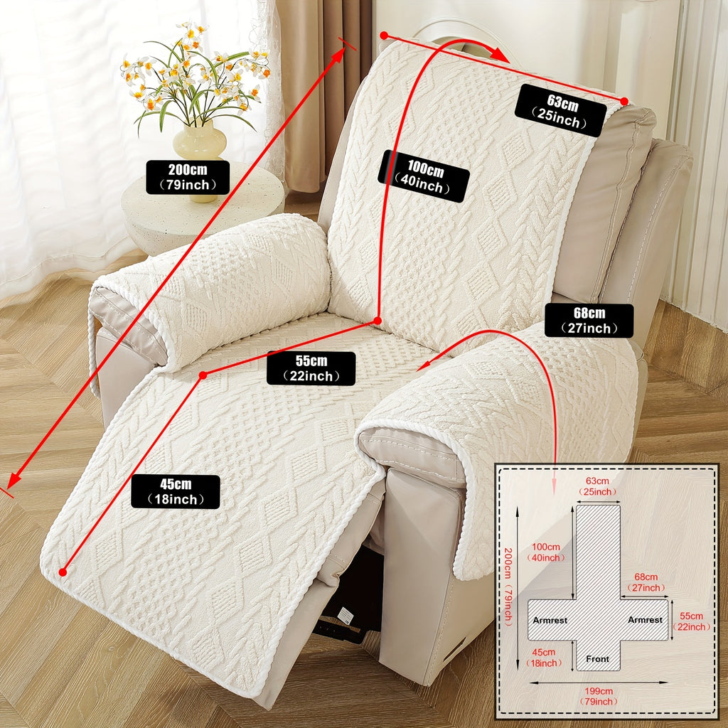 Housse de canapé en velours jacquard pour fauteuil, gros plan sur le tissu
