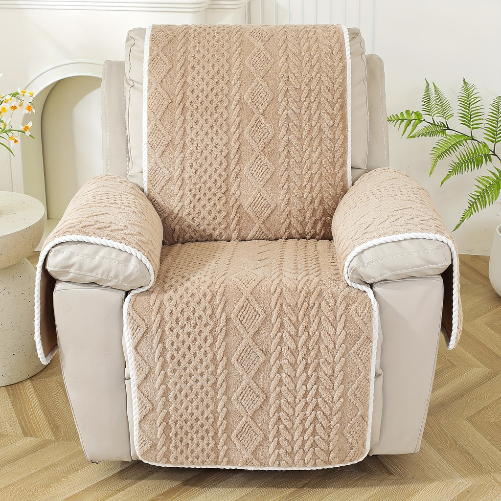 Housse de canapé en velours jacquard pour fauteuil, mise en situation