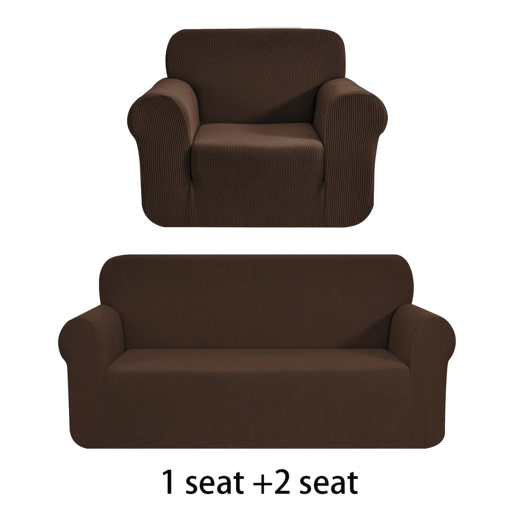 Housse de canapé extensible en polaire jacquard anti-griffes, housse posée