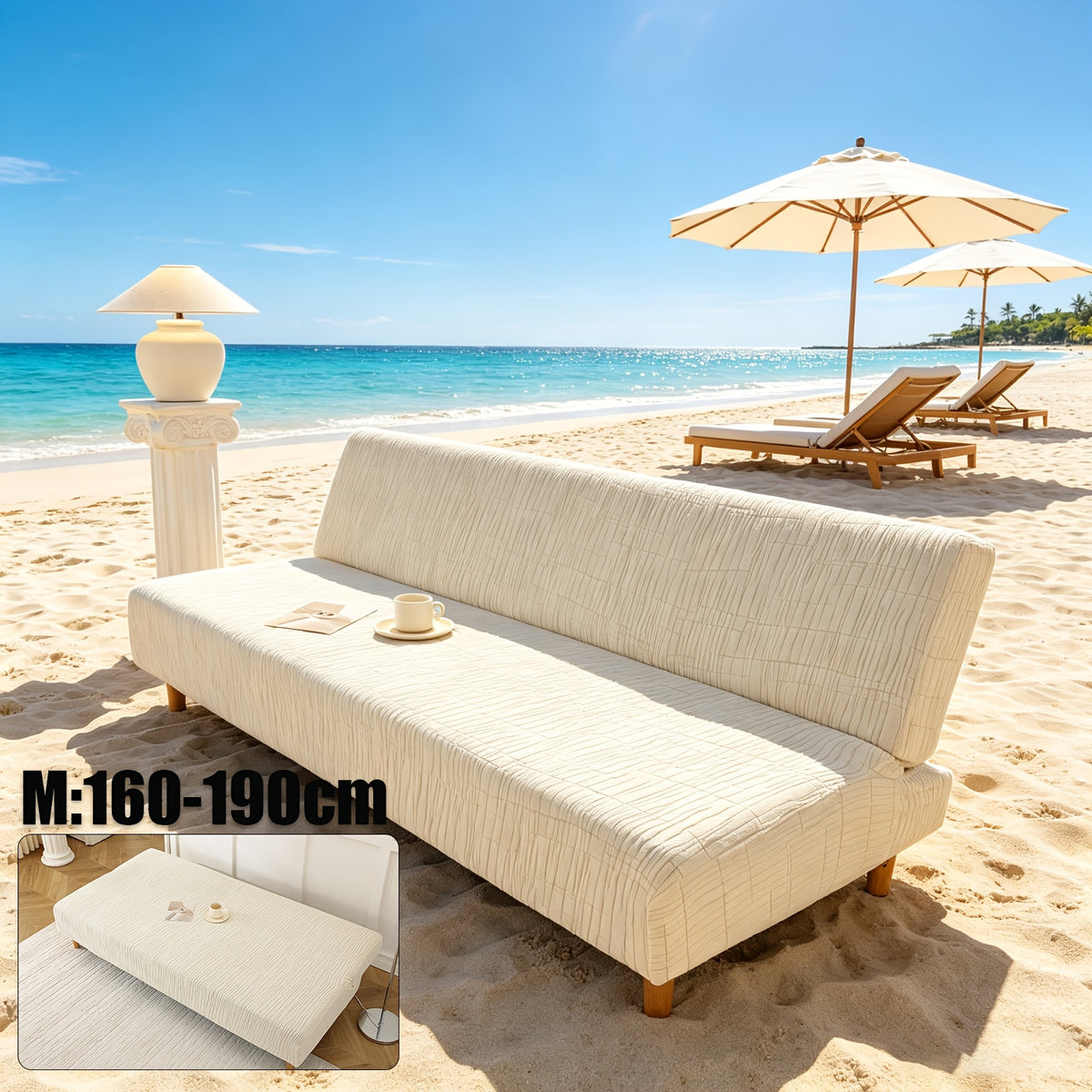 Housse de canapé extensible en polaire jacquard à motif géométrique Image