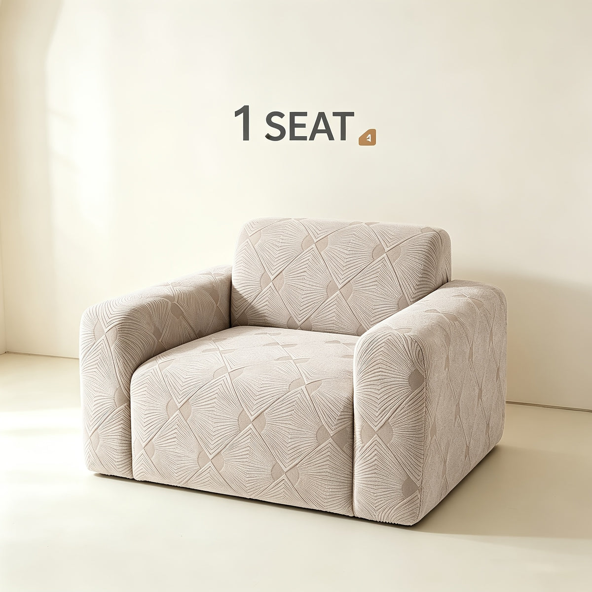 Housse de canapé extensible en polaire jacquard à rayures, détail de l'ourlet