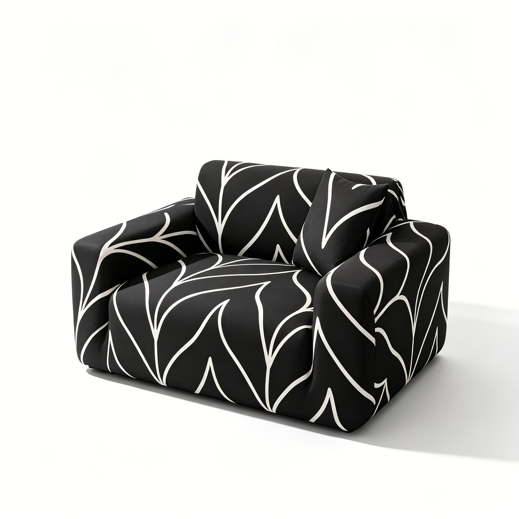 Housse de canapé extensible en fibre de lait imprimée à motif bohème, mise en situation