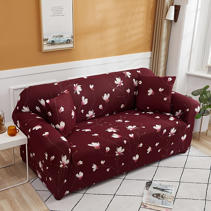 Housse de canapé en fibre de lait en fils teints à motif fleuri, compatible fauteuil, canapé deux places, canapé trois places