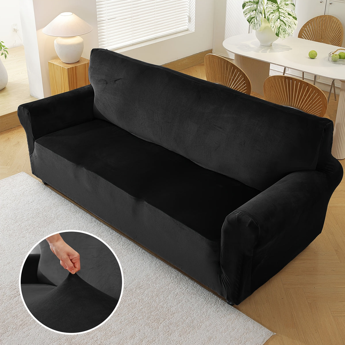 Housse de canapé extensible en velours, visuel produit