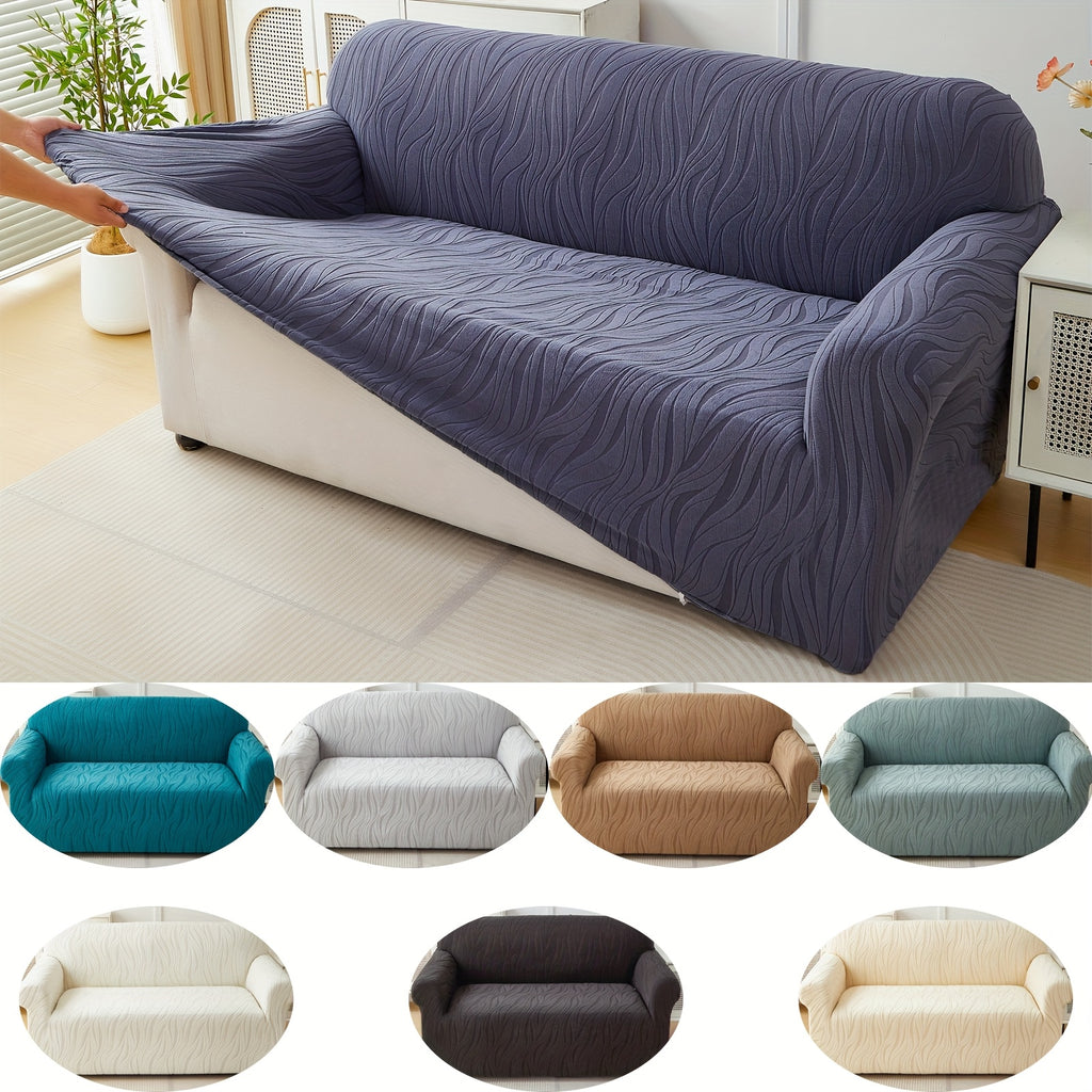 Housse de canapé extensible en tissu matelassé matelassée antidérapante — détail de la matière : tissu matelassé