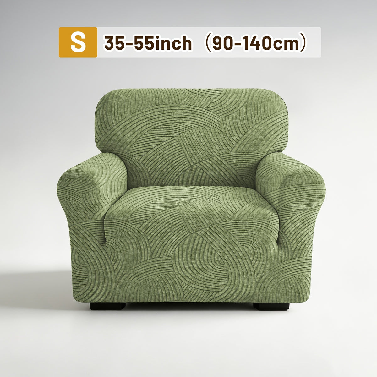 Housse de canapé extensible en polaire jacquard à motif géométrique, mise en situation