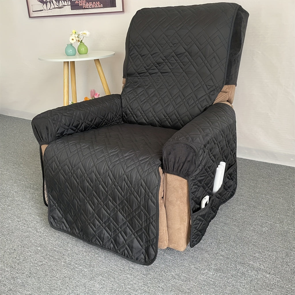 Housse de fauteuil matelassée antidérapante pour fauteuil, gros plan sur le tissu