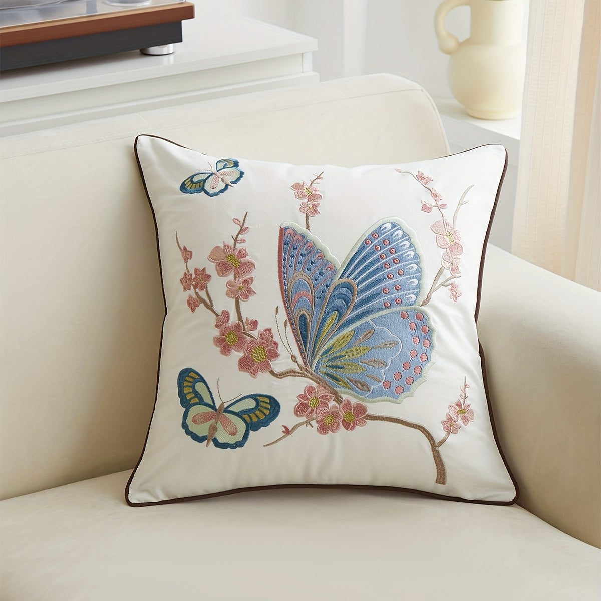 Housse de coussin d'esprit campagne, mise en situation
