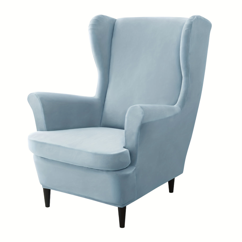 Housse de canapé épaisse extensible en velours pour fauteuil, vue de dos