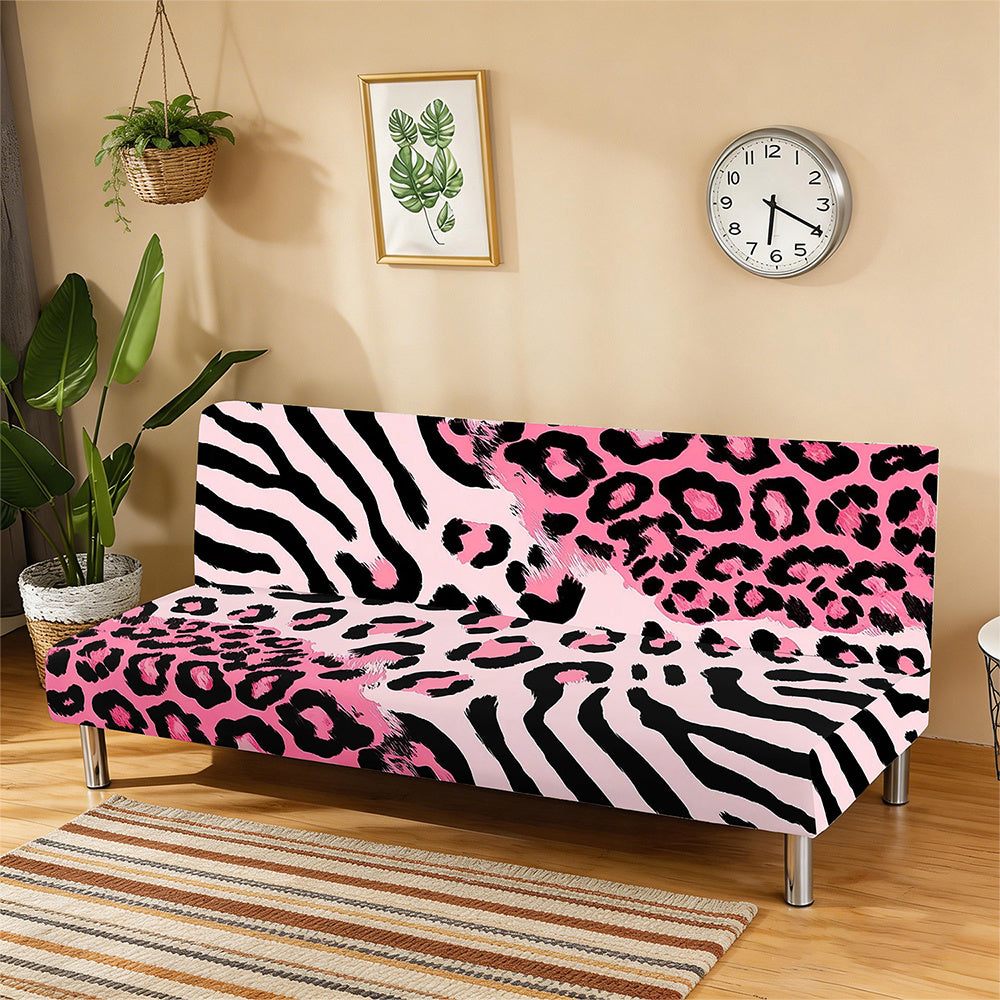 Housse de canapé extensible en fibre de lait imprimée à motif léopard, tissu de 120 à 140 g/m²