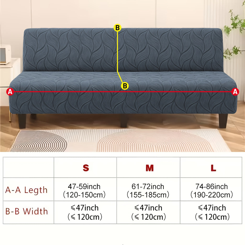 Housse de canapé extensible en polaire jacquard sans accoudoirs, housse posée