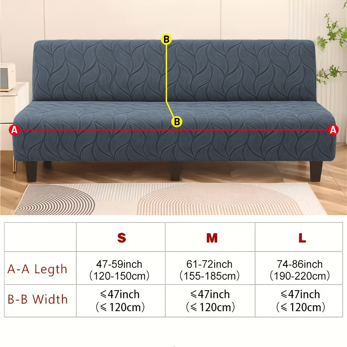 Housse de canapé extensible en polaire jacquard sans accoudoirs, housse posée