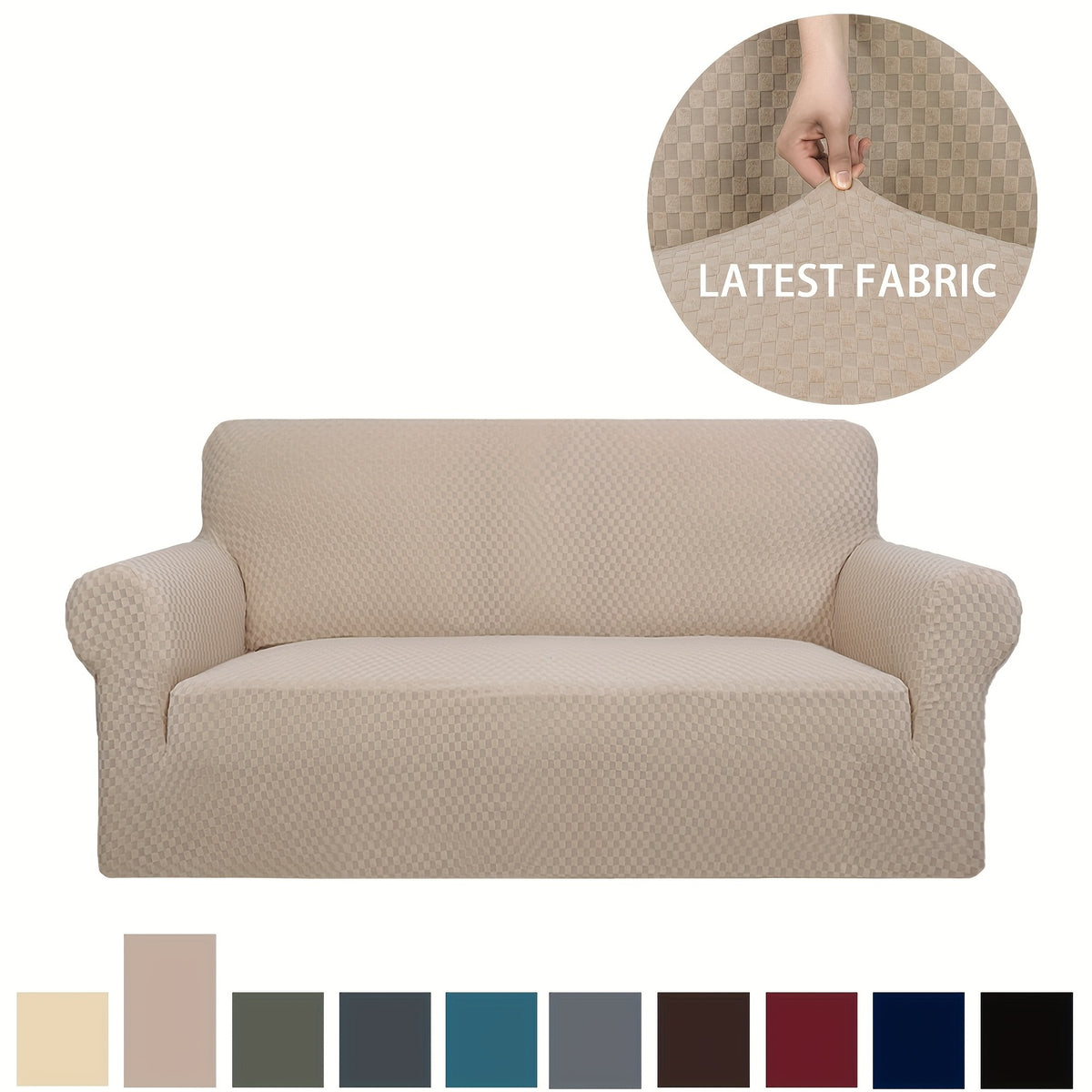 Housse de canapé épaisse extensible en polaire jacquard à housses séparées, compatible fauteuil, canapé deux places, canapé trois places
