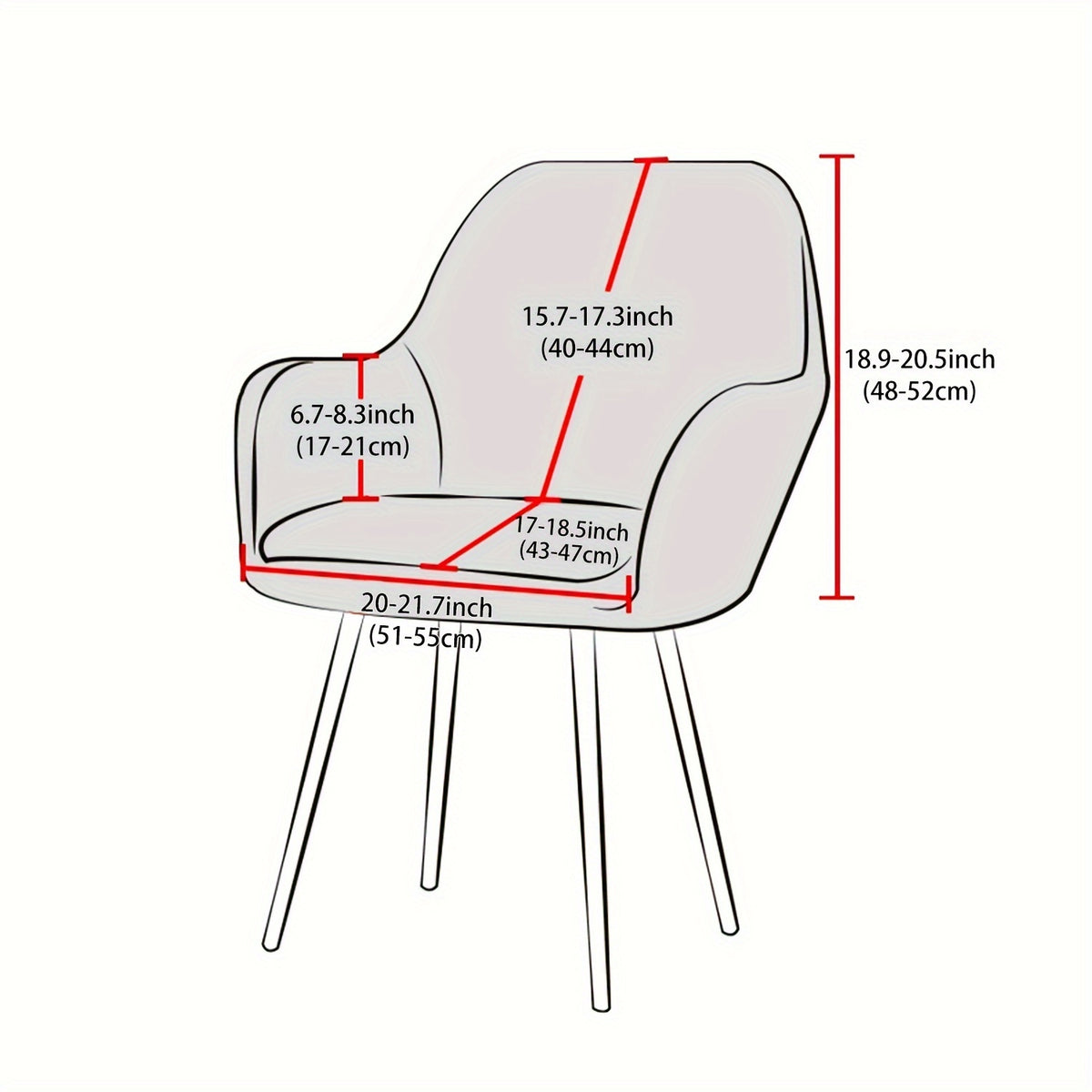 Housse de fauteuil extensible en polyester, housse posée