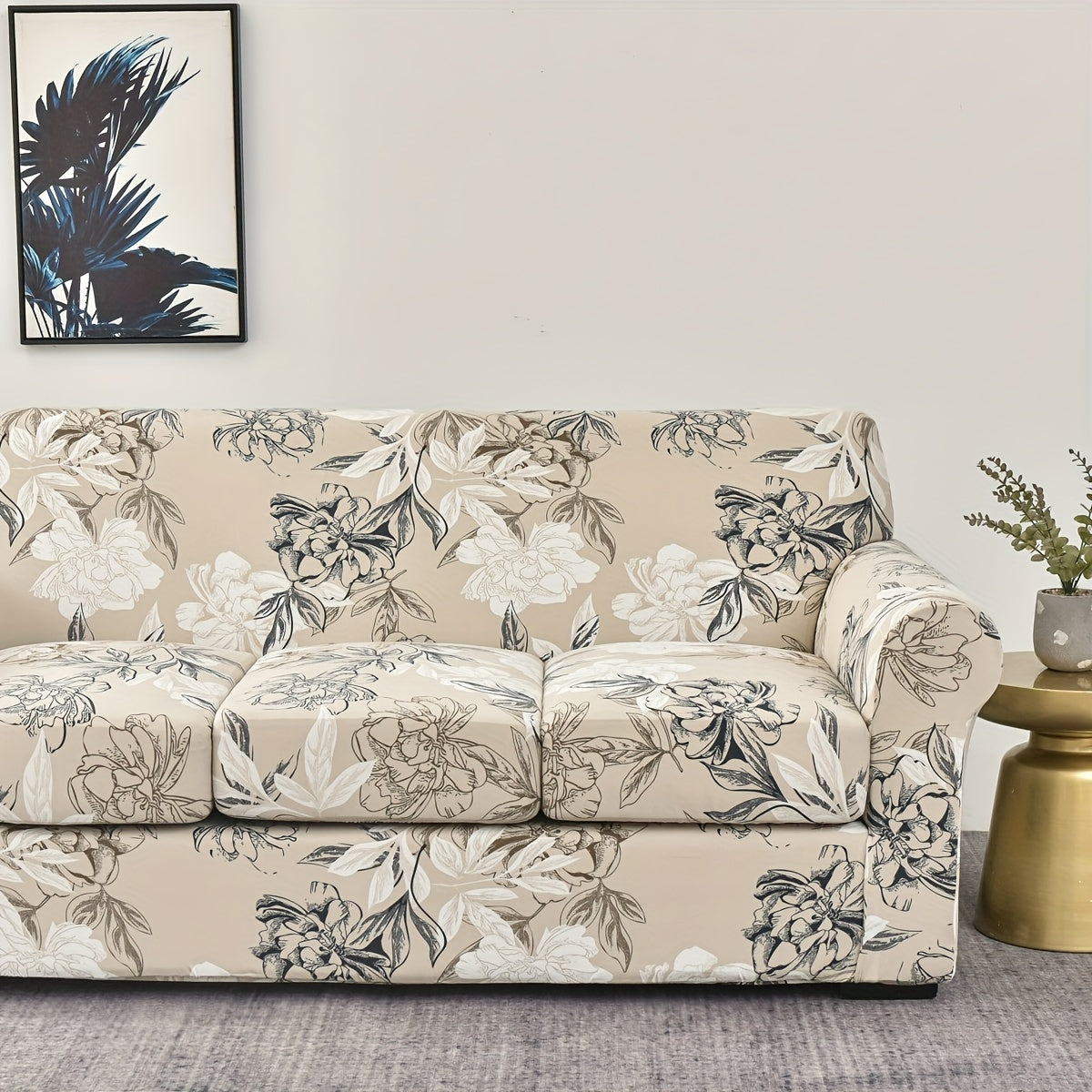 Housse de canapé extensible en polyester délavée, visuel produit