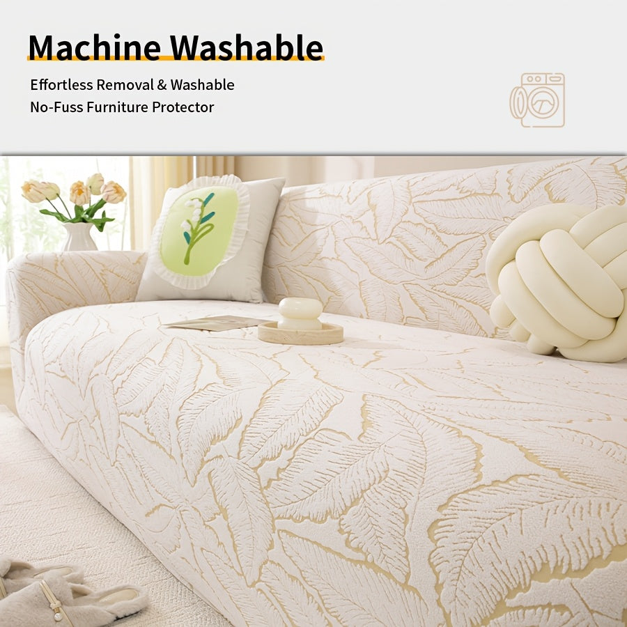 Housse de canapé extensible en polyester, mise en situation