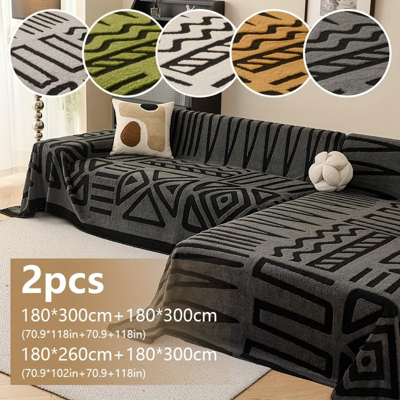 Housse de canapé en peluche antidérapante pour canapé d'angle, visuel produit