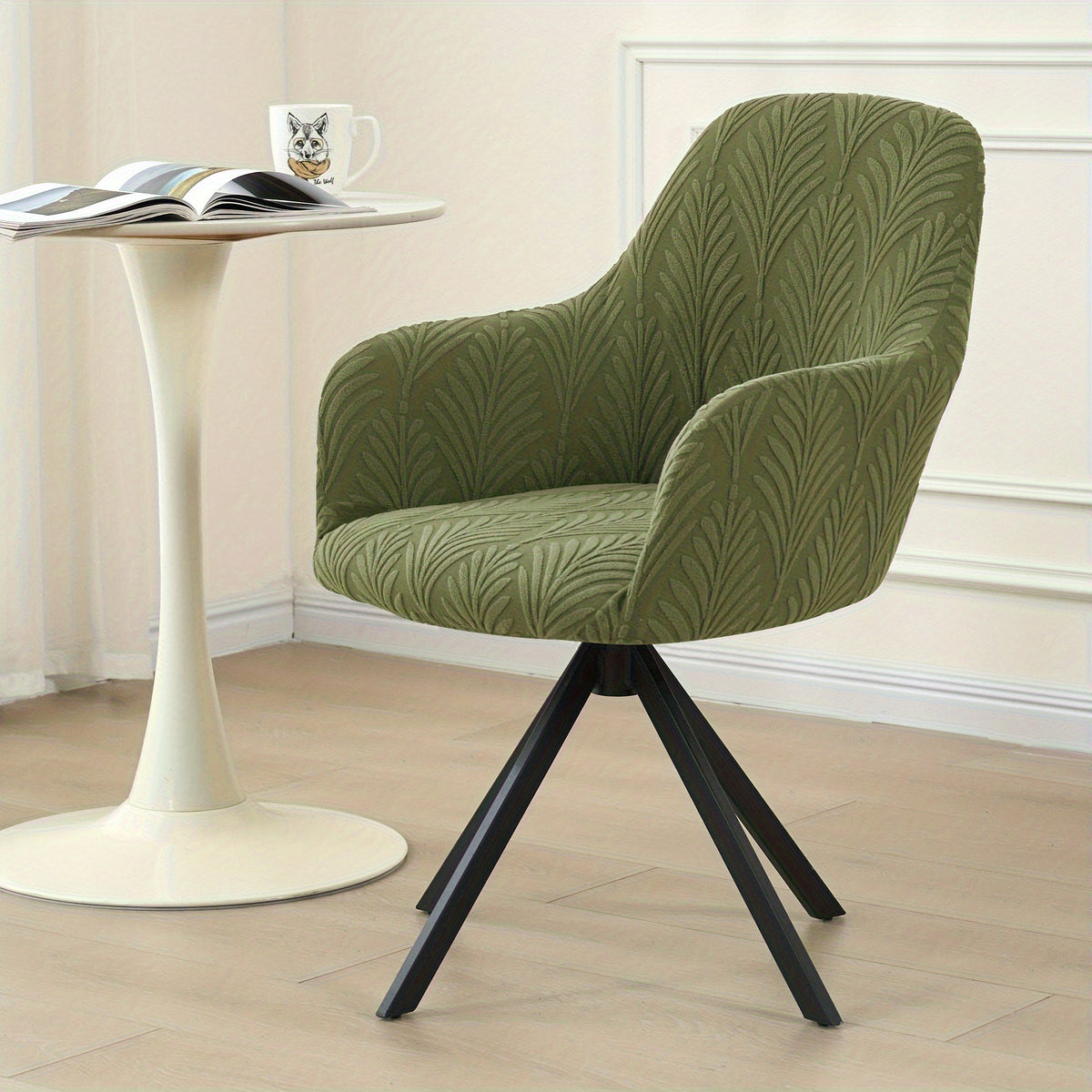 Housse de chaise extensible en polaire jacquard, housse posée
