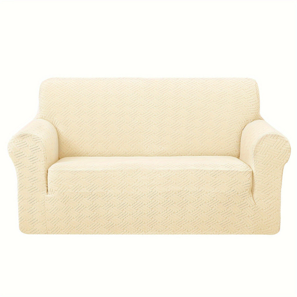 Housse de canapé épaisse extensible en polaire jacquard antidérapante, housse posée
