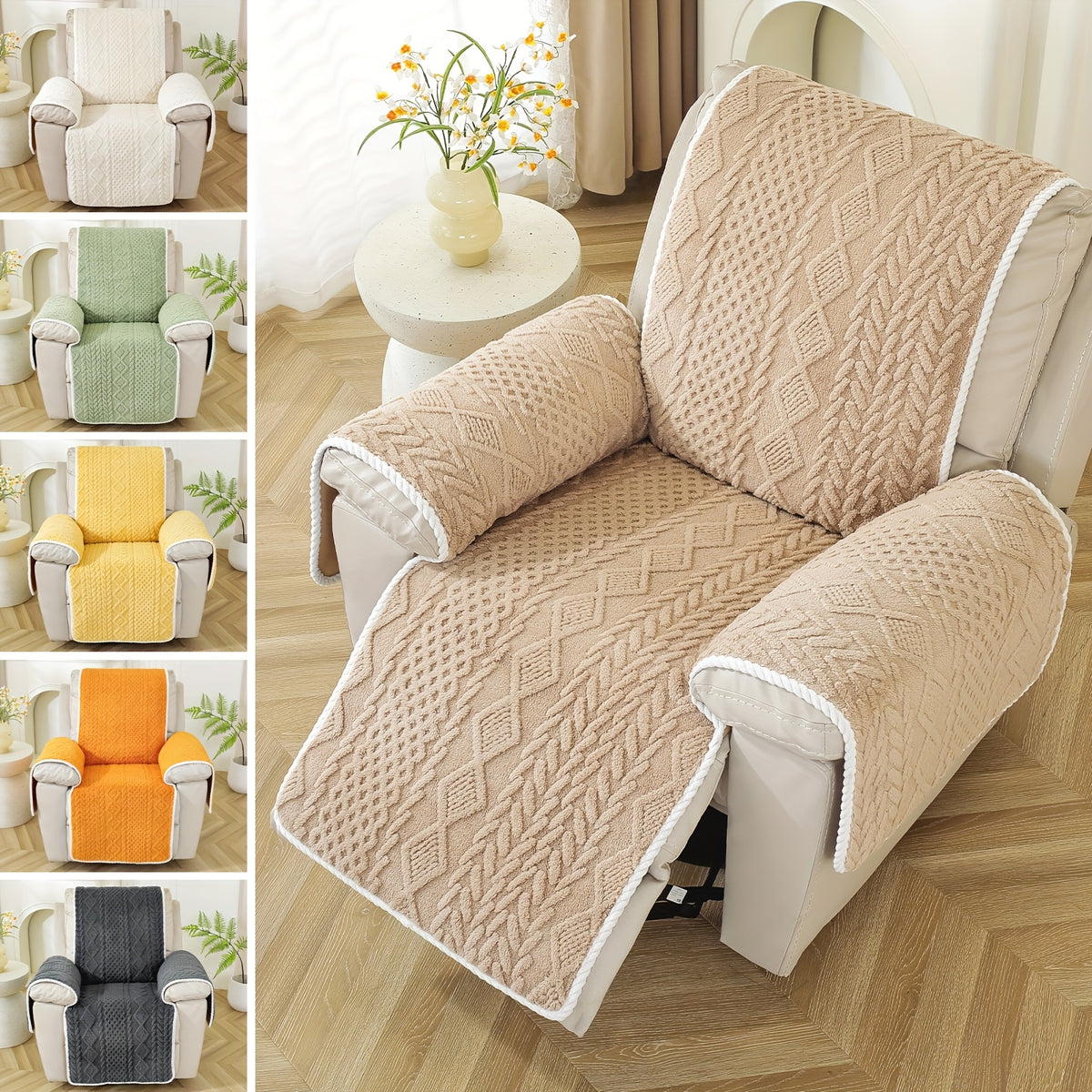 Housse de canapé en velours jacquard pour fauteuil Image