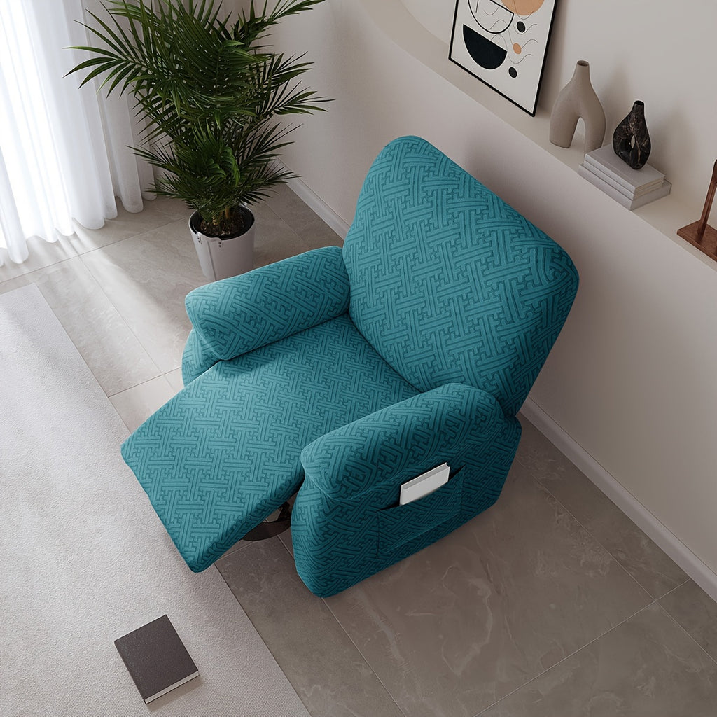 Housse de canapé extensible en polaire jacquard, vue d'ensemble