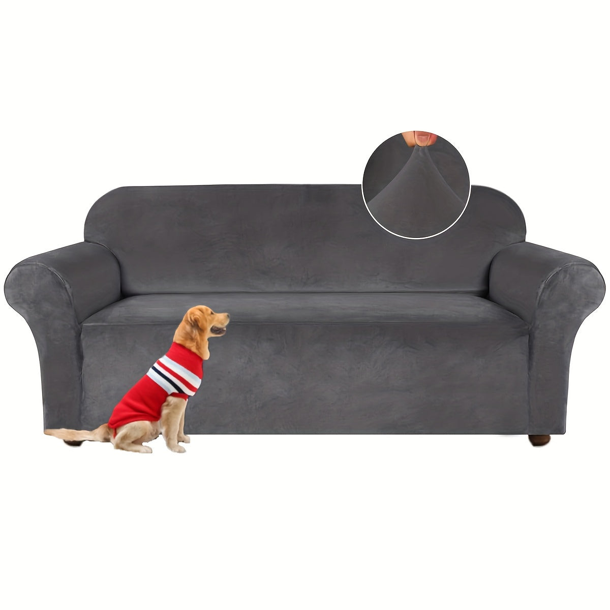 Housse de canapé épaisse extensible en velours, compatible fauteuil, canapé deux places, canapé trois places Image