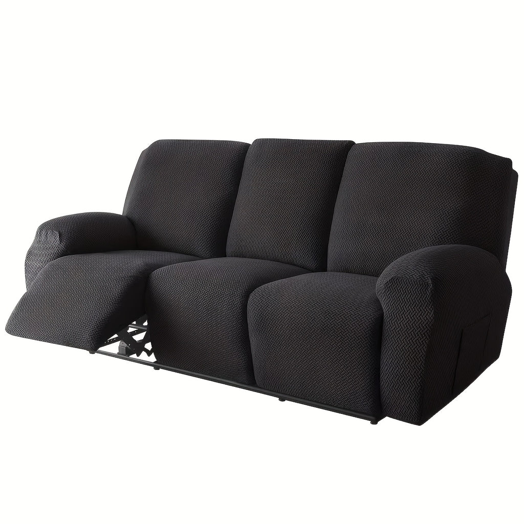 Housse de canapé extensible en polaire jacquard à motif géométrique, autre coloris