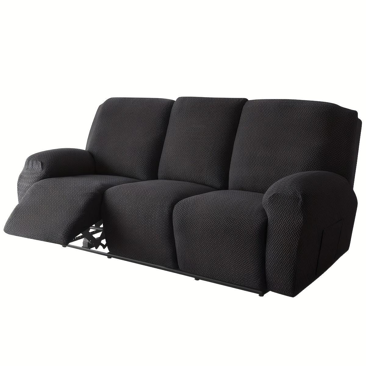 Housse de canapé extensible en polaire jacquard à motif géométrique, autre coloris
