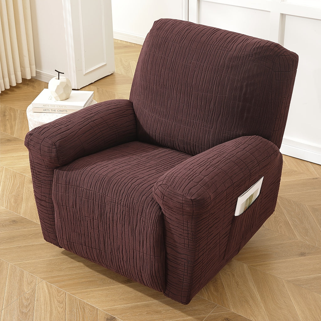 Housse de canapé extensible en polaire jacquard antidérapante à housses, gros plan sur le tissu