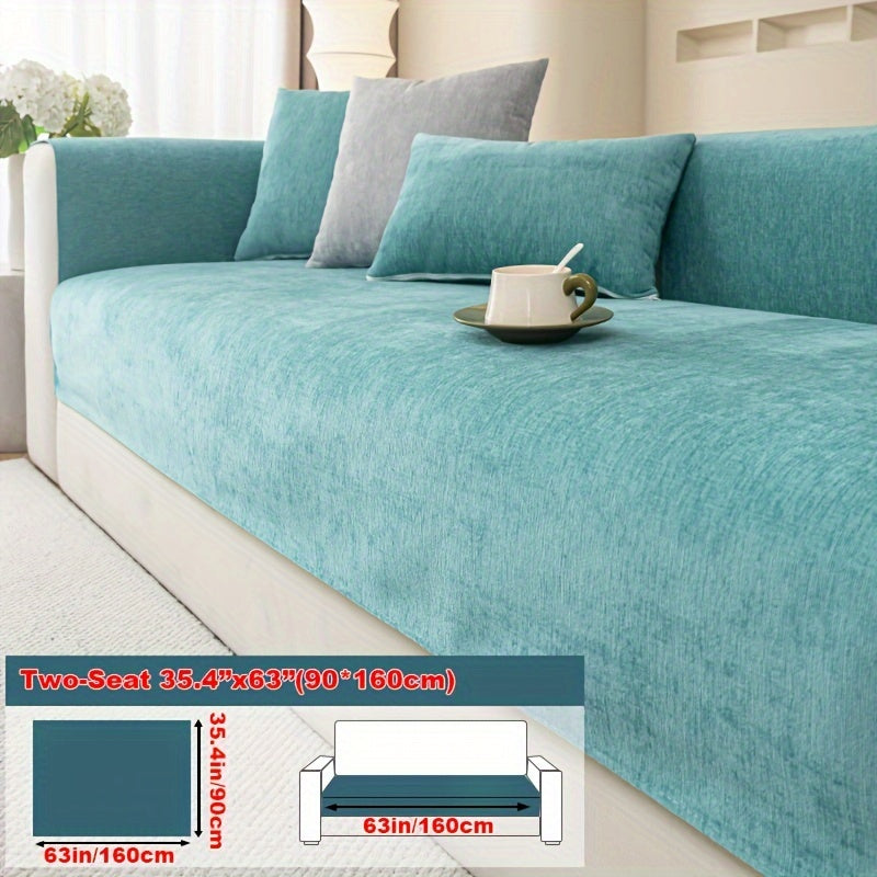 Housse de coussin épaisse en chenille antidérapante, mise en situation