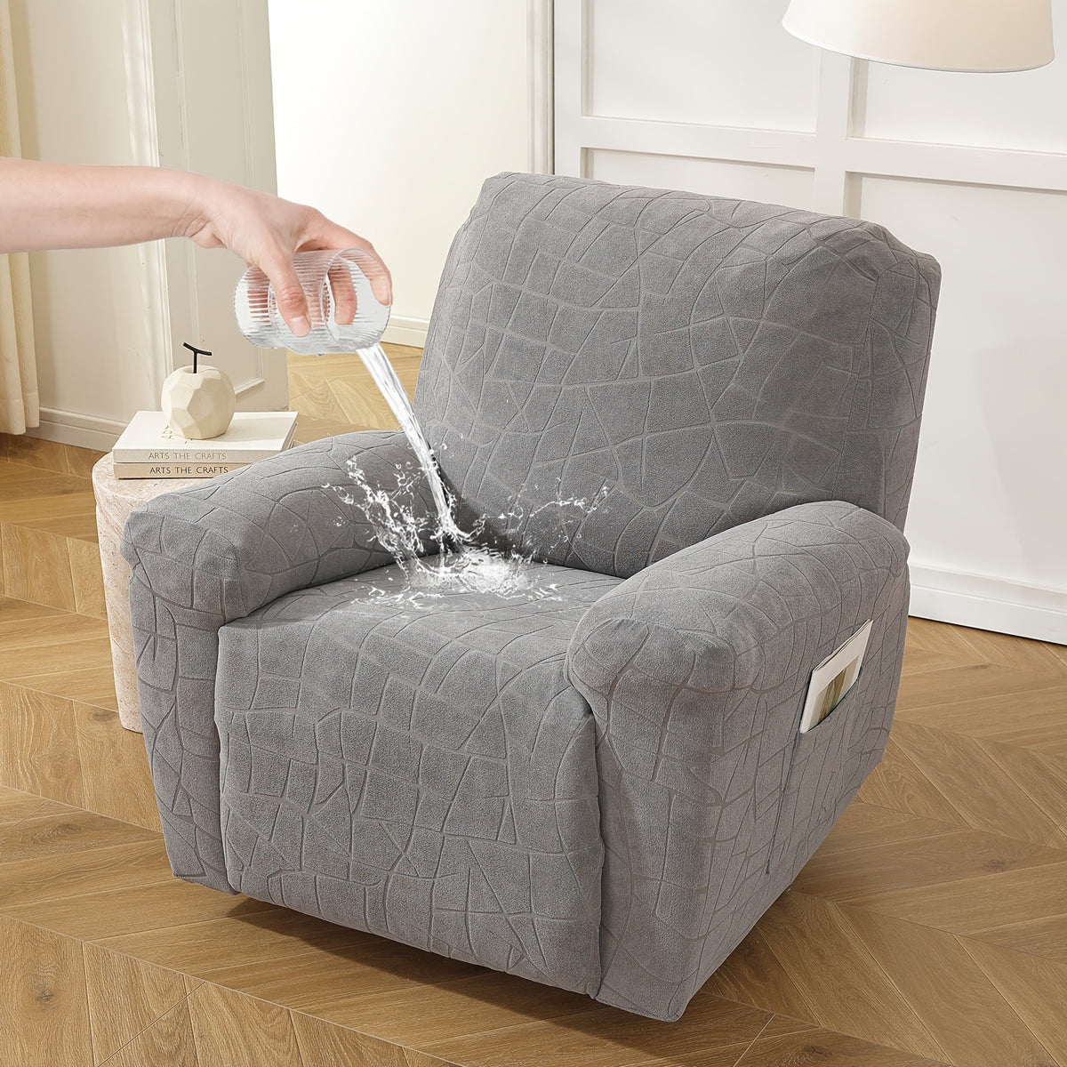 Housse de canapé extensible en polaire jacquard antidérapante à housses — détail de la matière : polaire Image