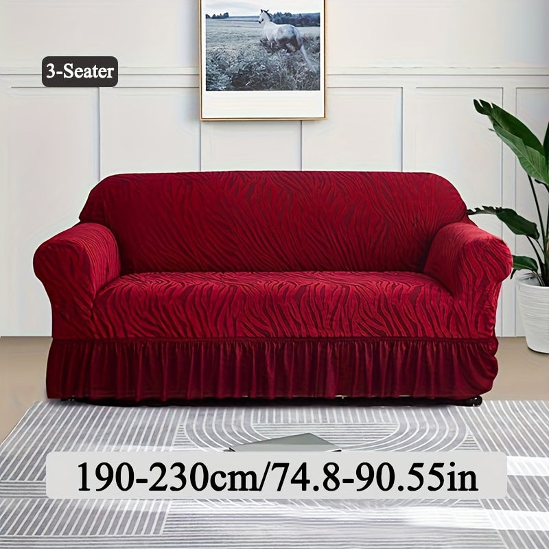 Housse de canapé extensible en jacquard, vue de dos