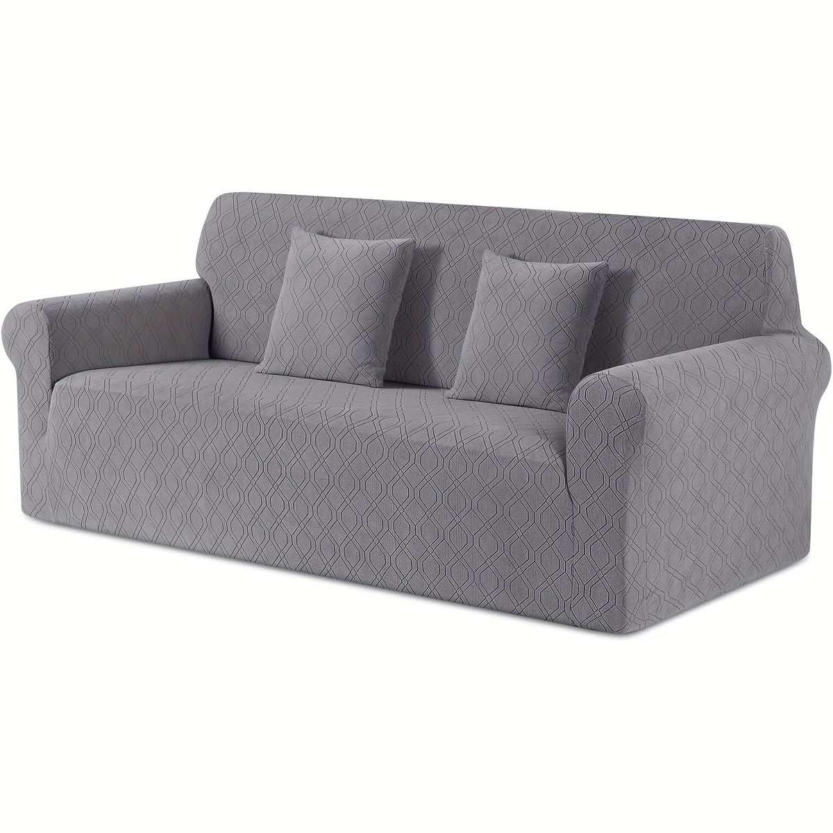 Housse de canapé extensible en polaire jacquard antidérapante d'esprit vintage, autre coloris