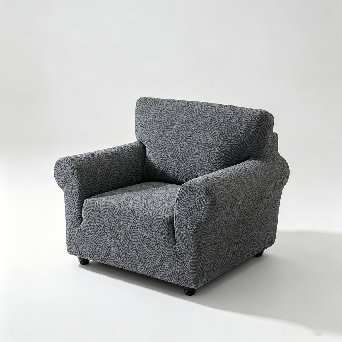 Housse de canapé extensible en polaire jacquard à motif feuillage anti-griffes