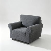 Housse de canapé extensible en polaire jacquard à motif feuillage anti-griffes