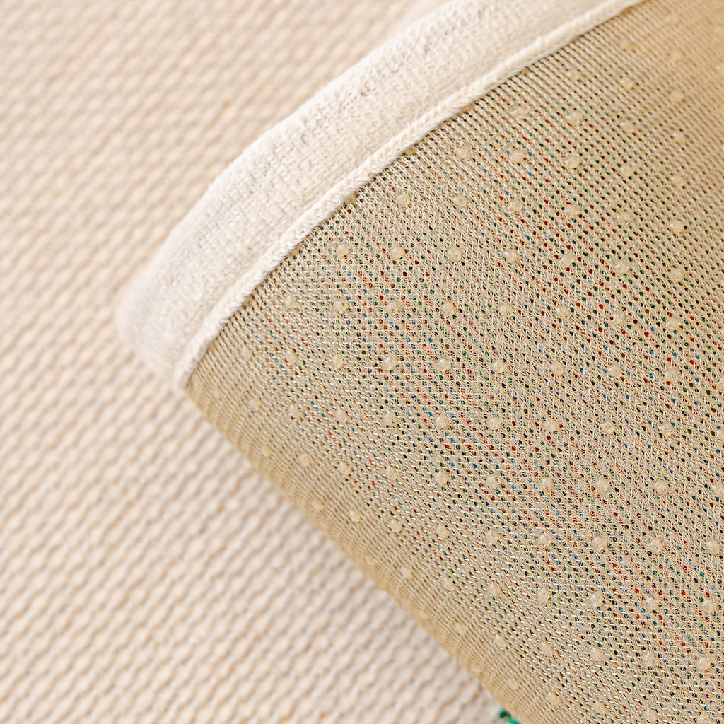 Housse de coussin en chenille jacquard à motif vagues antidérapante, détail de la finition