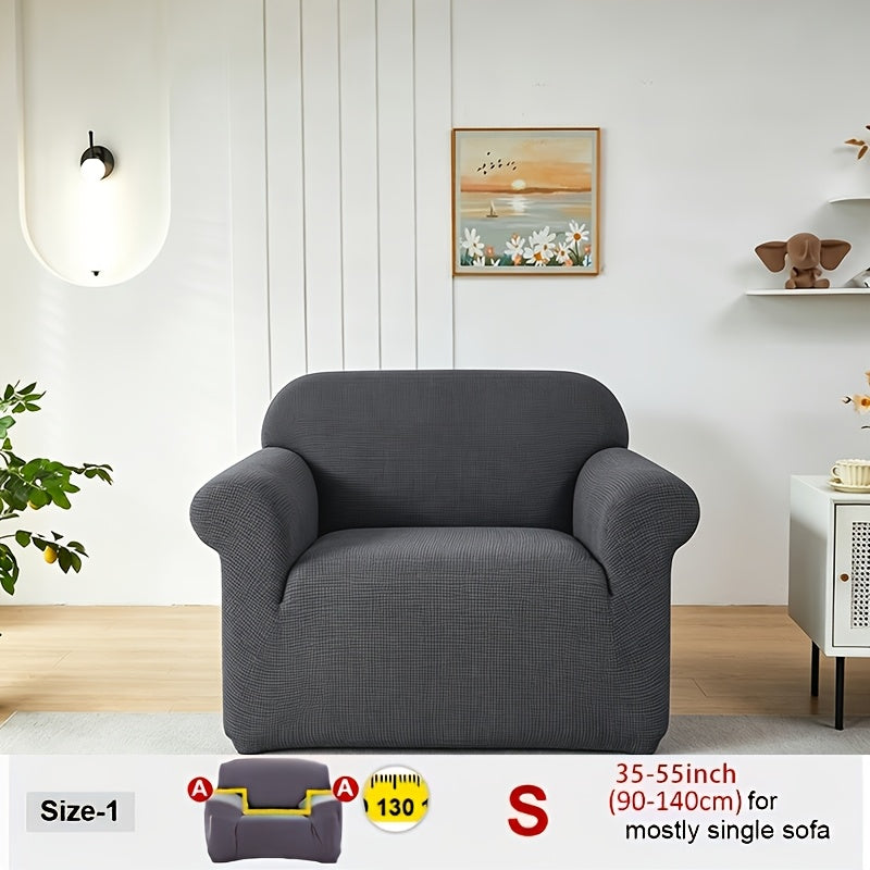 Housse de canapé extensible en velours côtelé jacquard, vue de dos