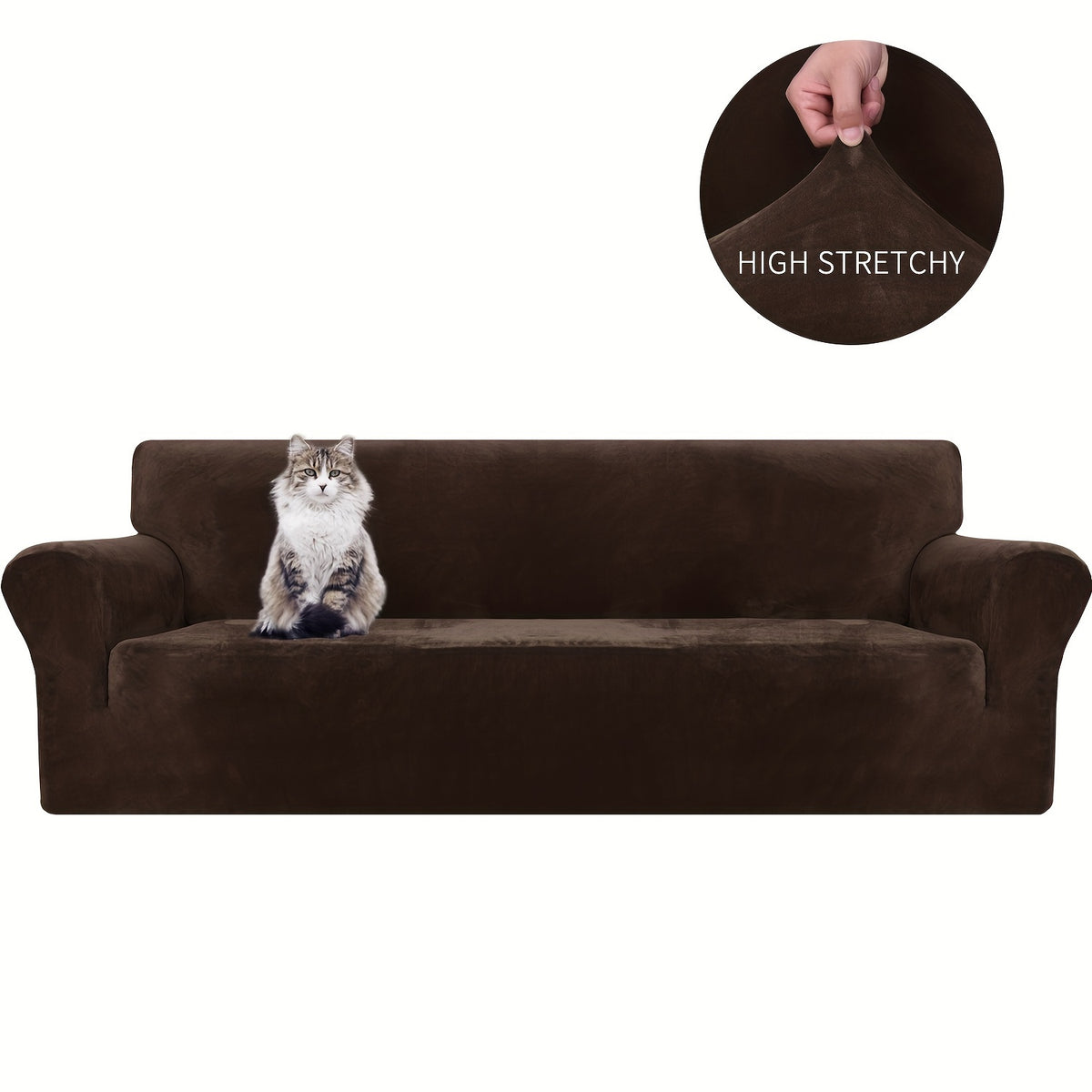 Housse de canapé extensible en velours jacquard antidérapante d'esprit vintage, gros plan sur le tissu