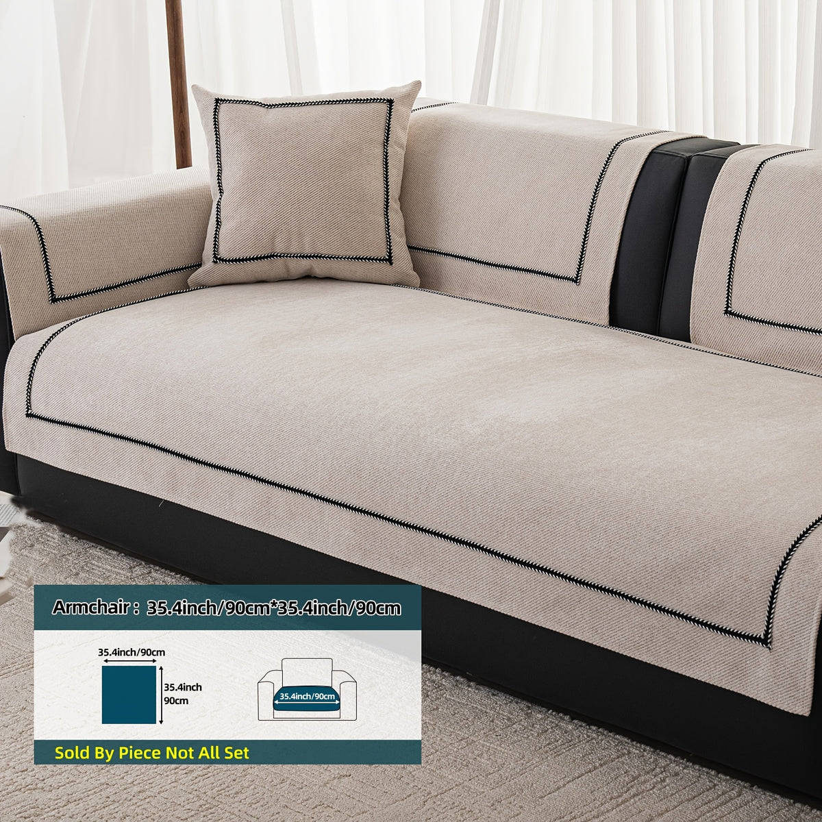 Housse de canapé en chenille matelassée antidérapante, visuel produit