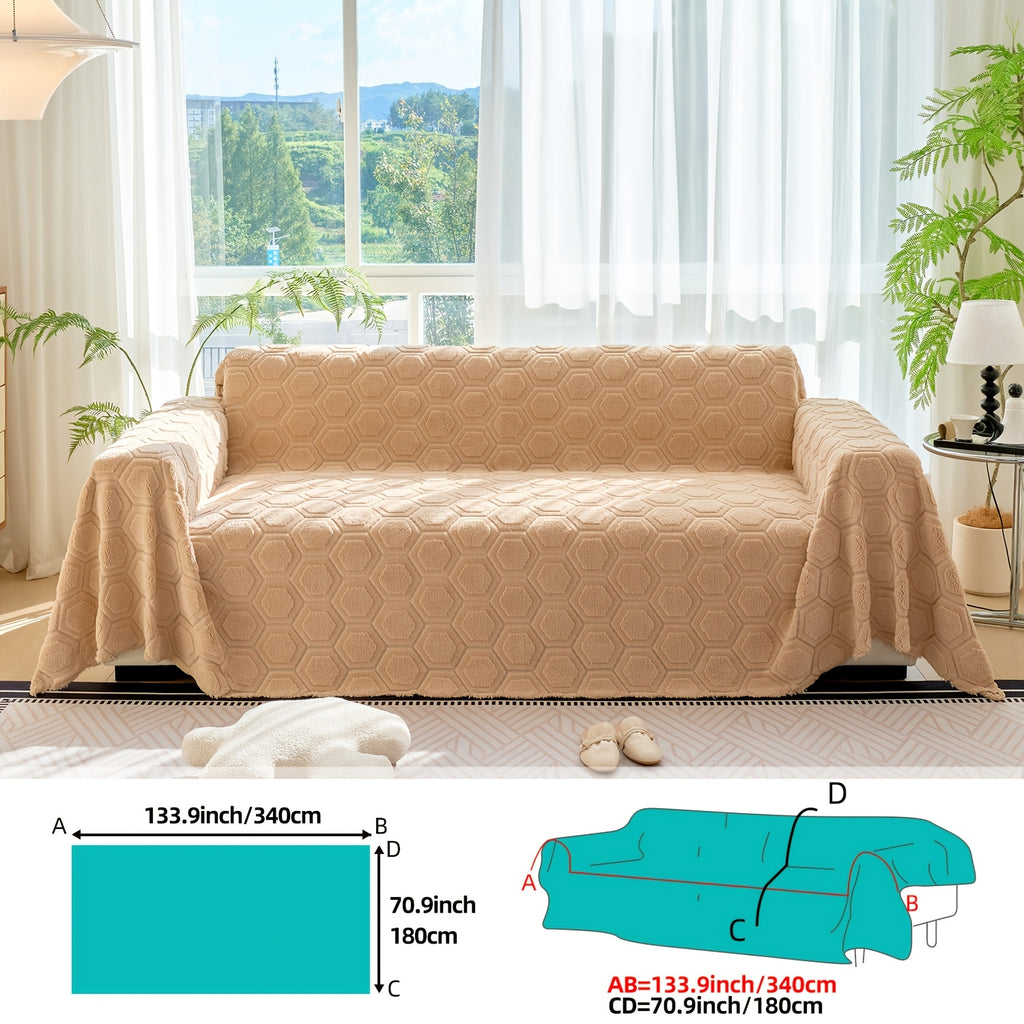 Housse de canapé épaisse en velours jacquard à motif géométrique, autre coloris