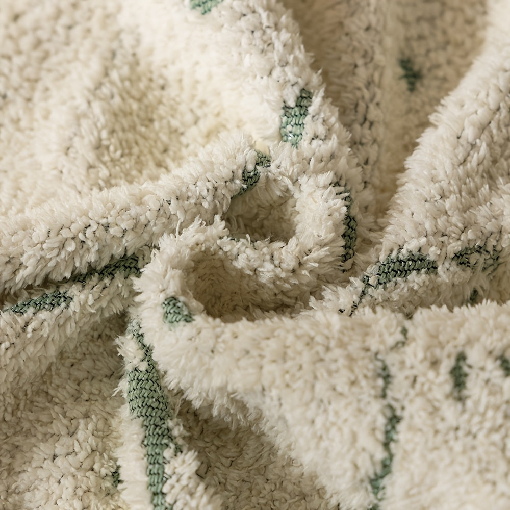 Housse de canapé en chenille jacquard à motif bohème à volants, vue d'ensemble