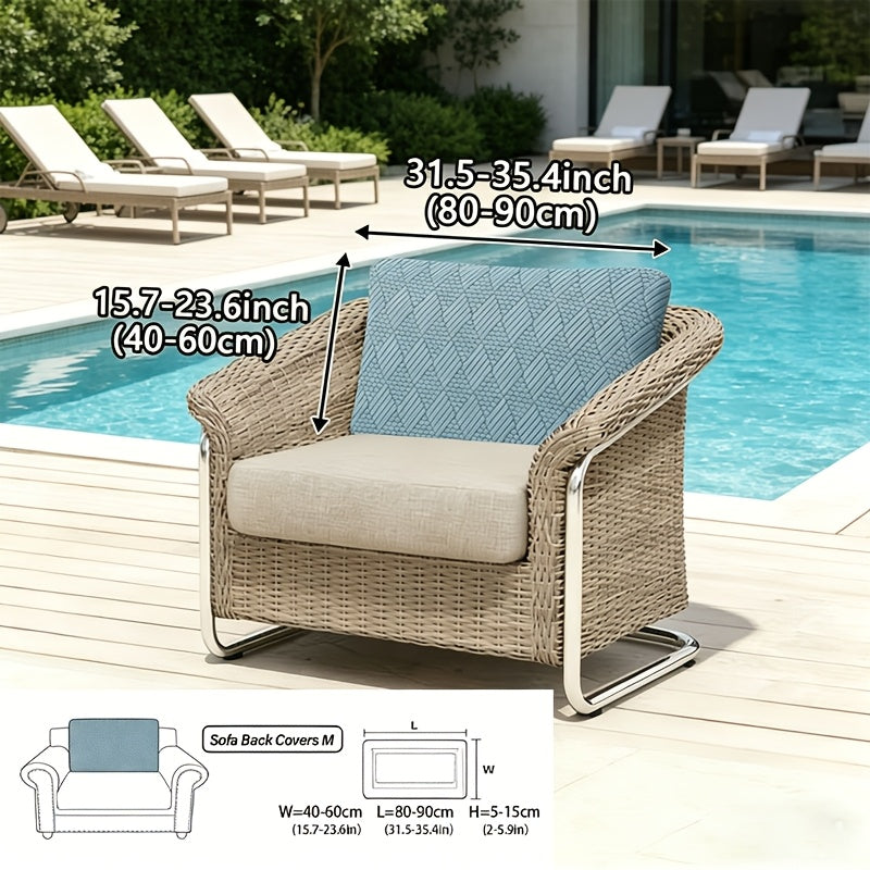 Housse de canapé extensible en polaire jacquard à housses séparées, vue de dos