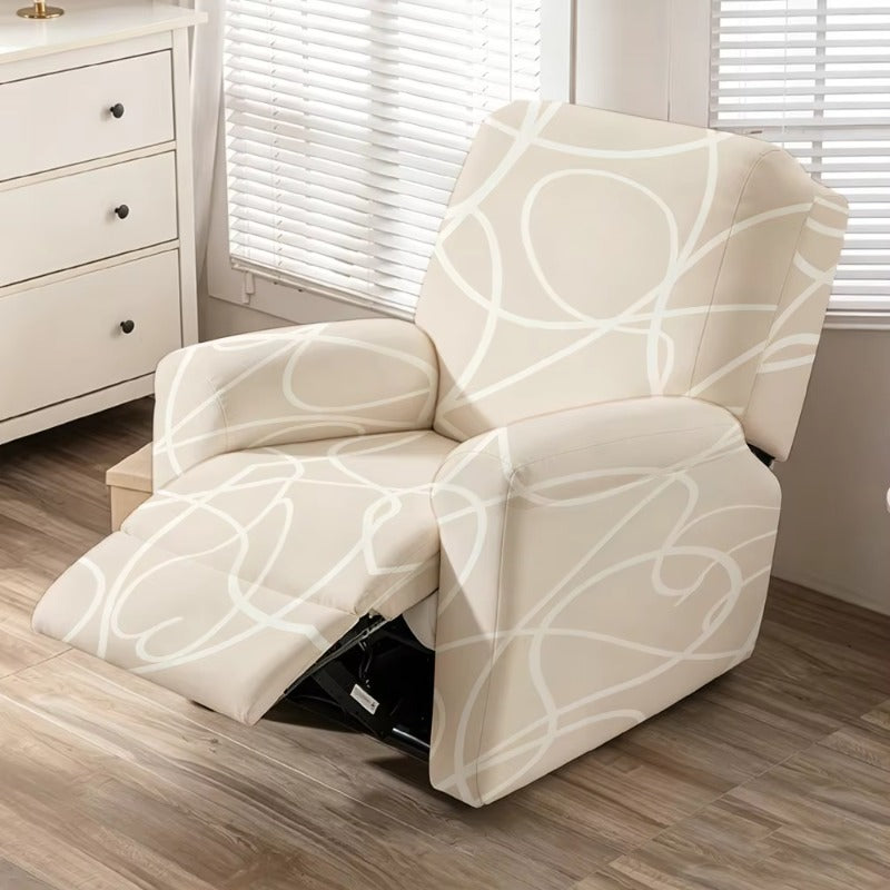 Housse de fauteuil extensible en fibre de lait matelassée à motif géométrique, housse posée