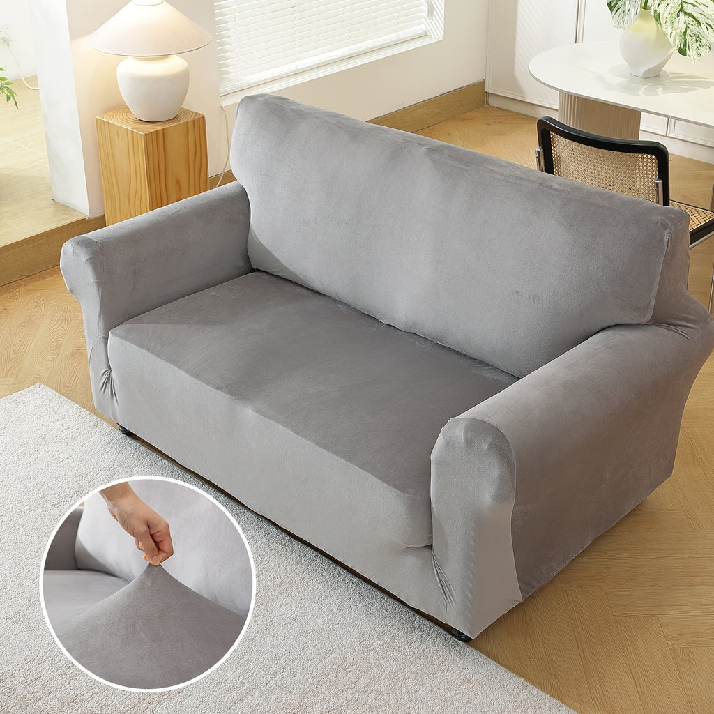 Housse de canapé extensible en velours, tissu de 180 à 200 g/m²