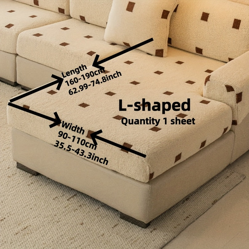 Housse de canapé extensible en velours à housses séparées au rendu glamour, gros plan sur le tissu