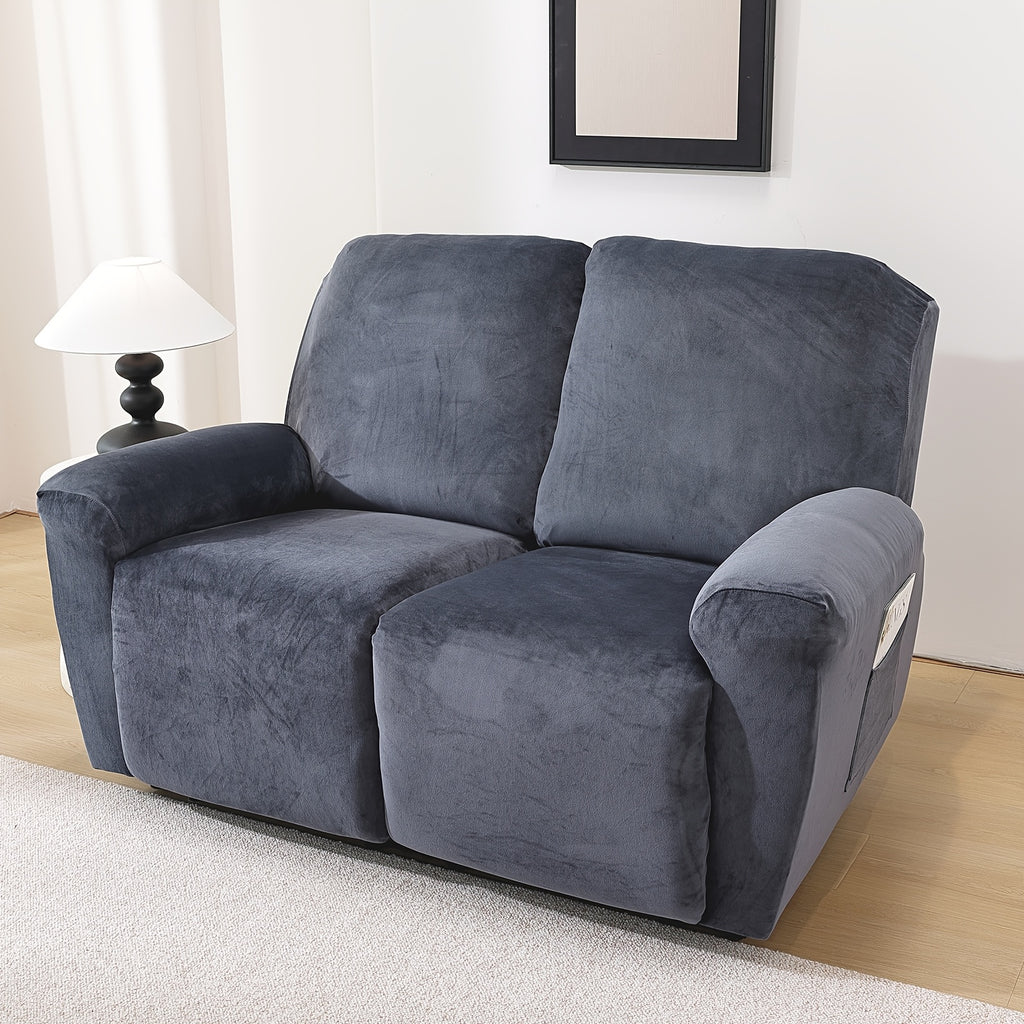 Housse de canapé extensible en velours à housses séparées, gros plan sur le tissu
