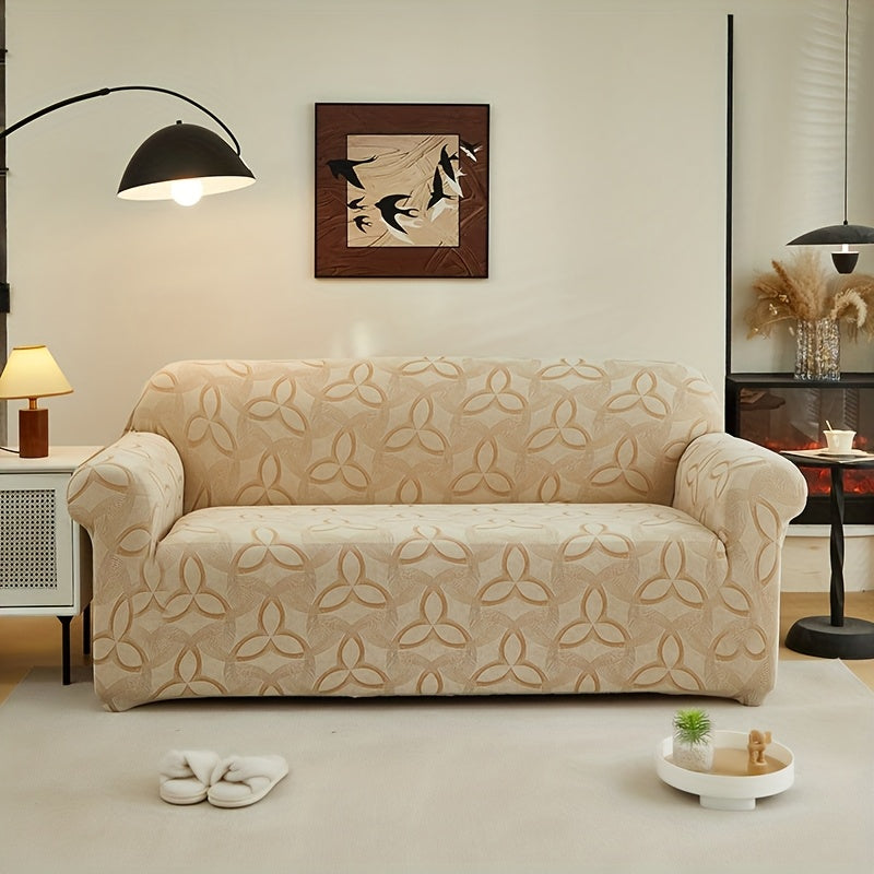 Housse de canapé en jacquard à motif feuillage, autre coloris