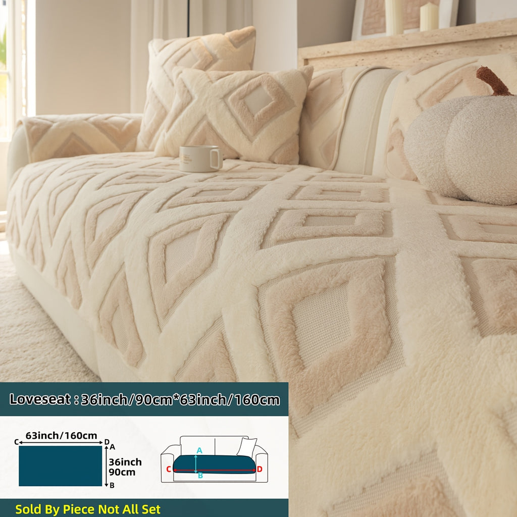 Housse de coussin en velours matelassée antidérapante à housses séparées, gros plan sur le tissu