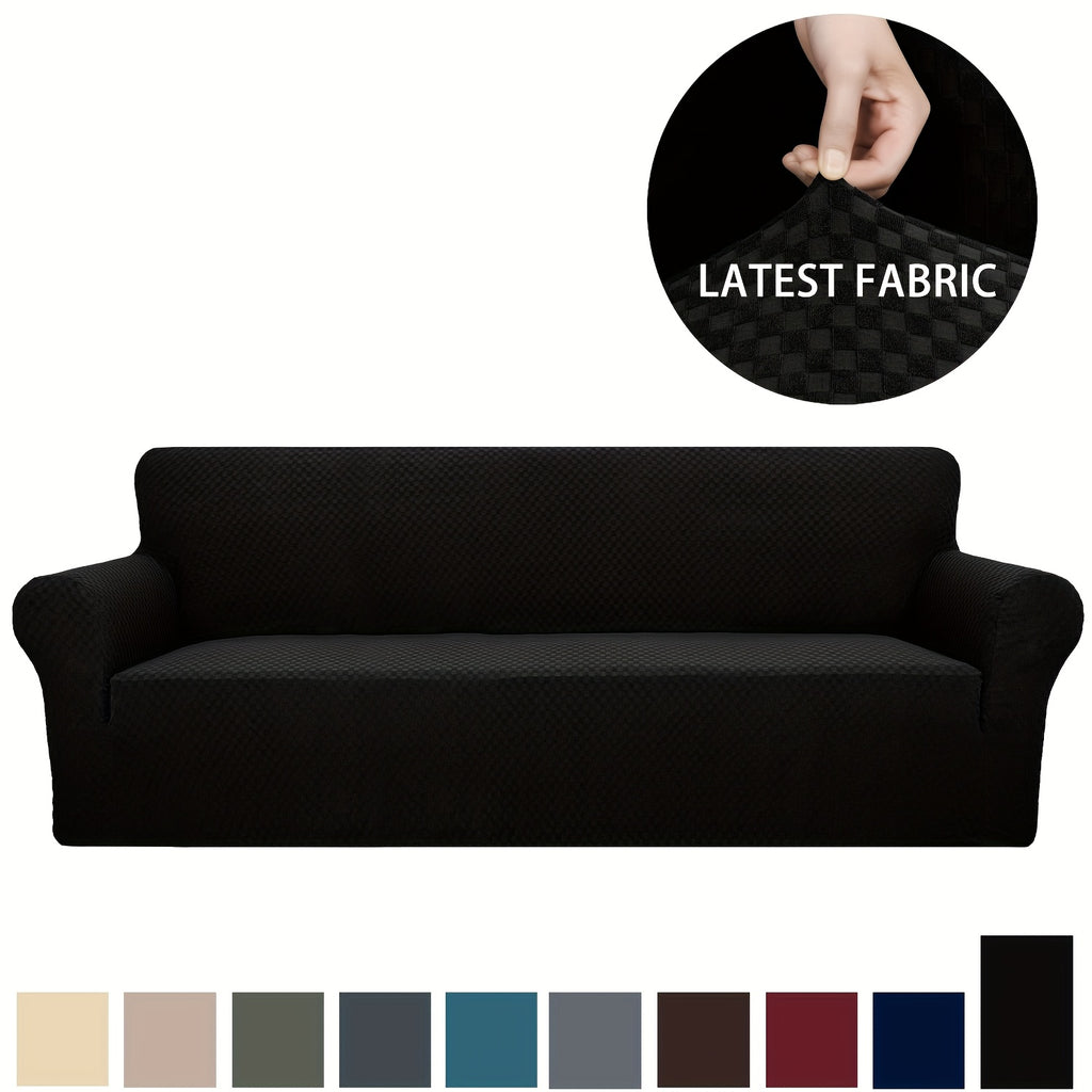 Housse de canapé épaisse extensible en polaire jacquard à housses séparées, autre coloris